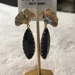 Black Crystal Drop Earrings